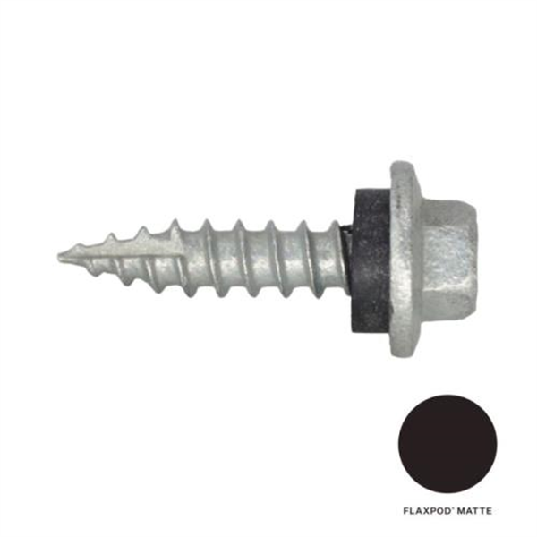 12G-11x25mm Hex Head Self Drilling Timber Screw - Galv + Seal-FLAXPOD MATTE