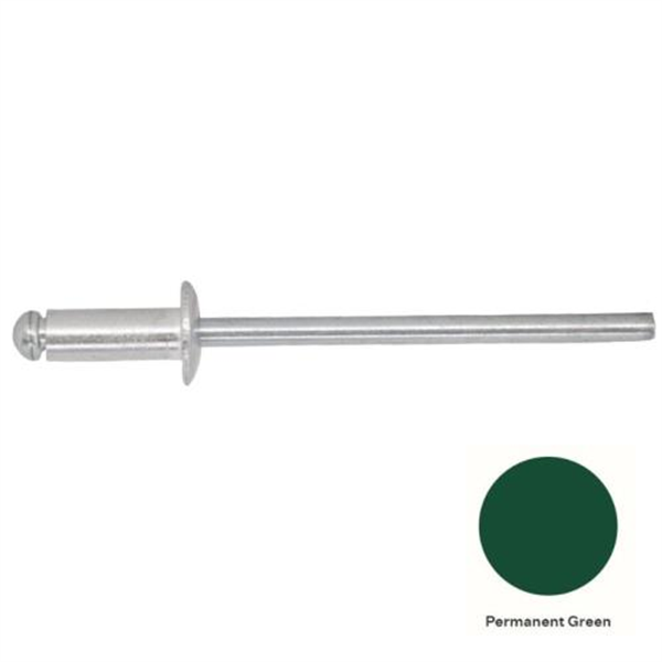 4-3 Pan Head Aluminium & Steel Rivet - PERM GREEN