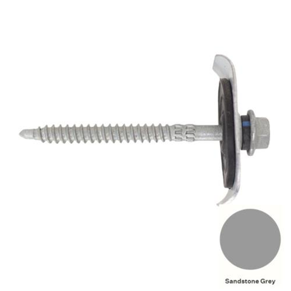 14GX75mm Self Drilling Universal Screw Assembled With BB900  Profile Washer +35mm EPDM- SANDSTONE GREY