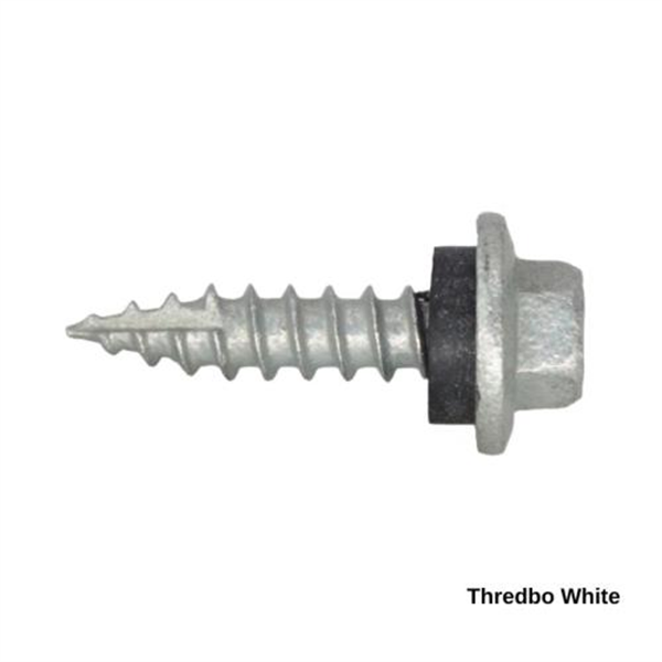 12G-11x25mm Hex Head Self Drilling Timber Screw - Galv + Seal-THREDBO WHITE