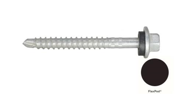 13G-11x55mm Hex Head Self Drilling Universal(Timber/Metal) Screw - Galv + Seal-FLAXPOD