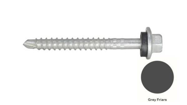 13G-11x55mm Hex Head Self Drilling Universal(Timber/Metal) Screw - Galv + Seal-GREYFRIARS