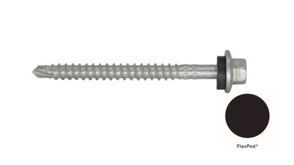 13G-11x65mm Hex Head Self Drilling Universal(Timber/Metal) Screw - Galv + Seal-FLAXPOD