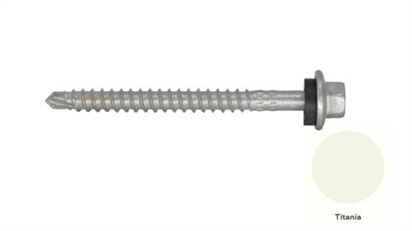 13G-11x65mm Hex Head Self Drilling Universal(Timber/Metal) Screw - Galv + Seal-TITANIA