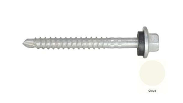 13G-11x55mm Hex Head Self Drilling Universal(Timber/Metal) Screw - Galv + Seal-CLOUD