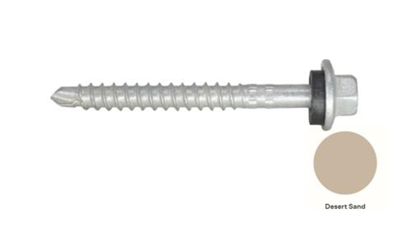 13G-11x55mm Hex Head Self Drilling Universal(Timber/Metal) Screw - Galv + Seal-DESERT SAND