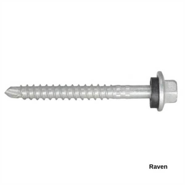 13G-11x55mm Hex Head Self Drilling Universal(Timber/Metal) Screw - Galv + Seal-RAVEN