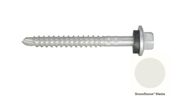 13G-11x55mm Hex Head Self Drilling Universal(Timber/Metal) Screw - Galv + Seal-SNOWSTONE MATTE