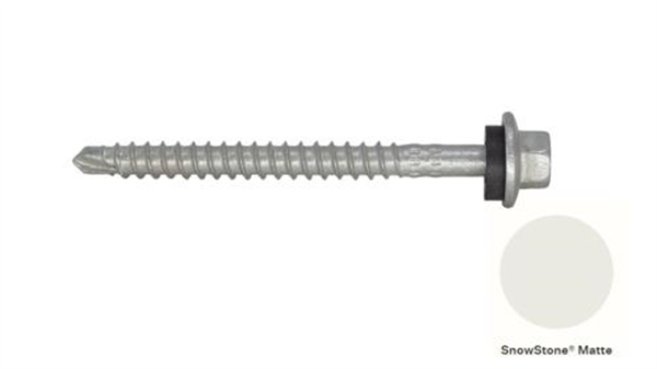 13G-11x65mm Hex Head Self Drilling Universal(Timber/Metal) Screw - Galv + Seal-SNOWSTONE MATTE