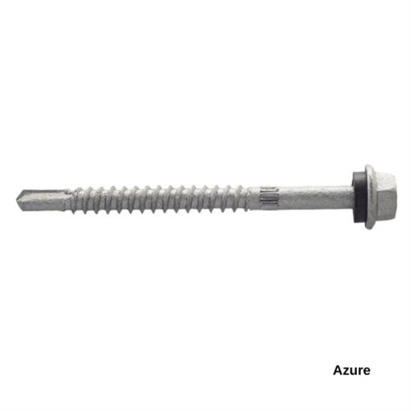 14G-11x75mm Hex Head Self Drilling Universal(Timber/Metal) Screw - Galv + Seal - AZURE