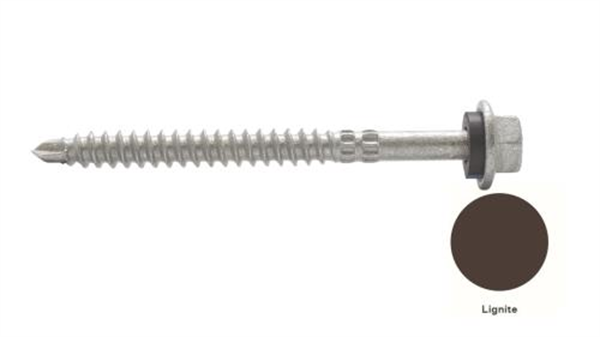 14G-11x75mm Hex Head Self Drilling Universal(Timber/Metal) Screw - Galv + Seal - LIGNITE