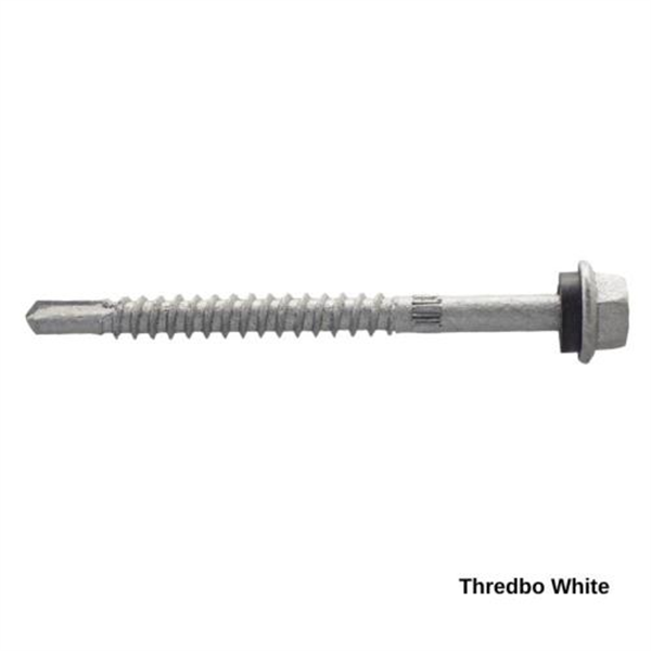 14G-11x75mm Hex Head Self Drilling Universal(Timber/Metal) Screw - Galv + Seal -THREDBO WHITE