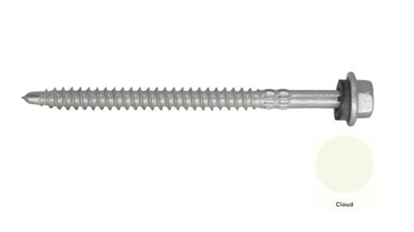 14G-11x90mm Hex Head Self Drilling Universal(Timber/Metal) Screw - Galv + Seal - CLOUD