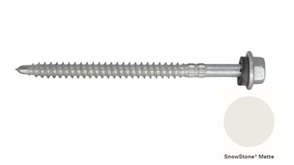 14G-11x90mm Hex Head Self Drilling Universal(Timber/Metal) Screw - Galv + Seal - SNOWSTONE MATTE