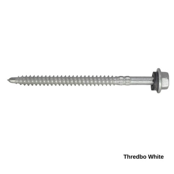 14G-11x90mm Hex Head Self Drilling Universal(Timber/Metal) Screw - Galv + Seal - THREDBO WHITE