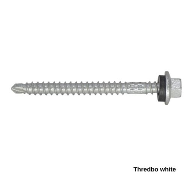 13G-11x65mm Hex Head Top Grip Self Drilling Universal(Timber/Metal) Screw - Galv + Seal-THREDBO WHITE