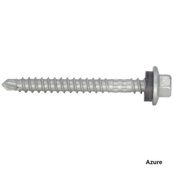 13G-11x55mm Hex Head Top Grip Self Drilling Universal(Timber/Metal) Screw - Galv + Seal-AZURE