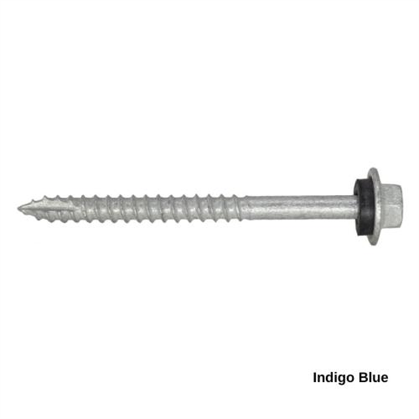 12G-11x65mm Hex Head Self Drilling Timber Screw - Galv + Seal - INDIGO BLUE