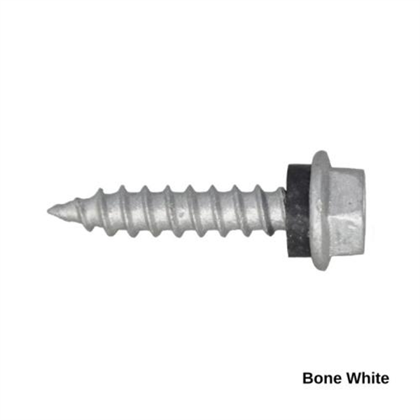 10G-12x25mm Hex Head Self Drilling Timber Screw - Galv + Seal-BONEWHITE