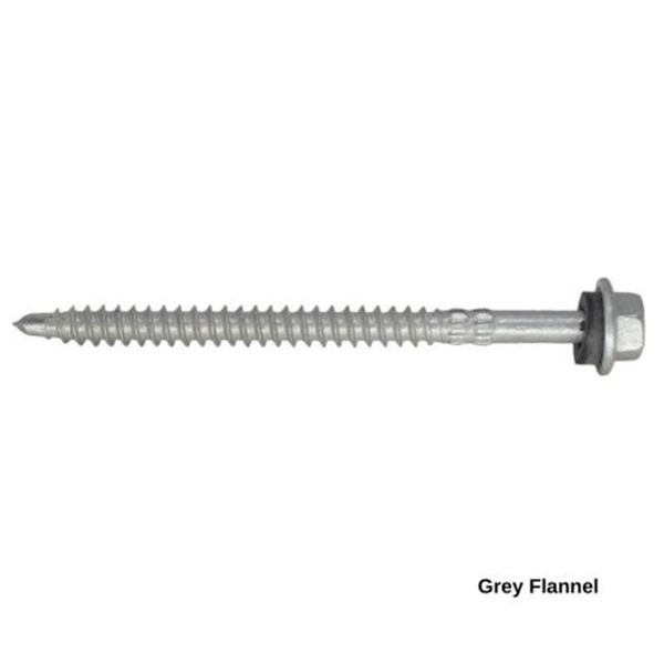 14G-11x90mm Hex Head Self Drilling Universal(Timber/Metal) Screw - Galv + Seal - GREY FLANNEL